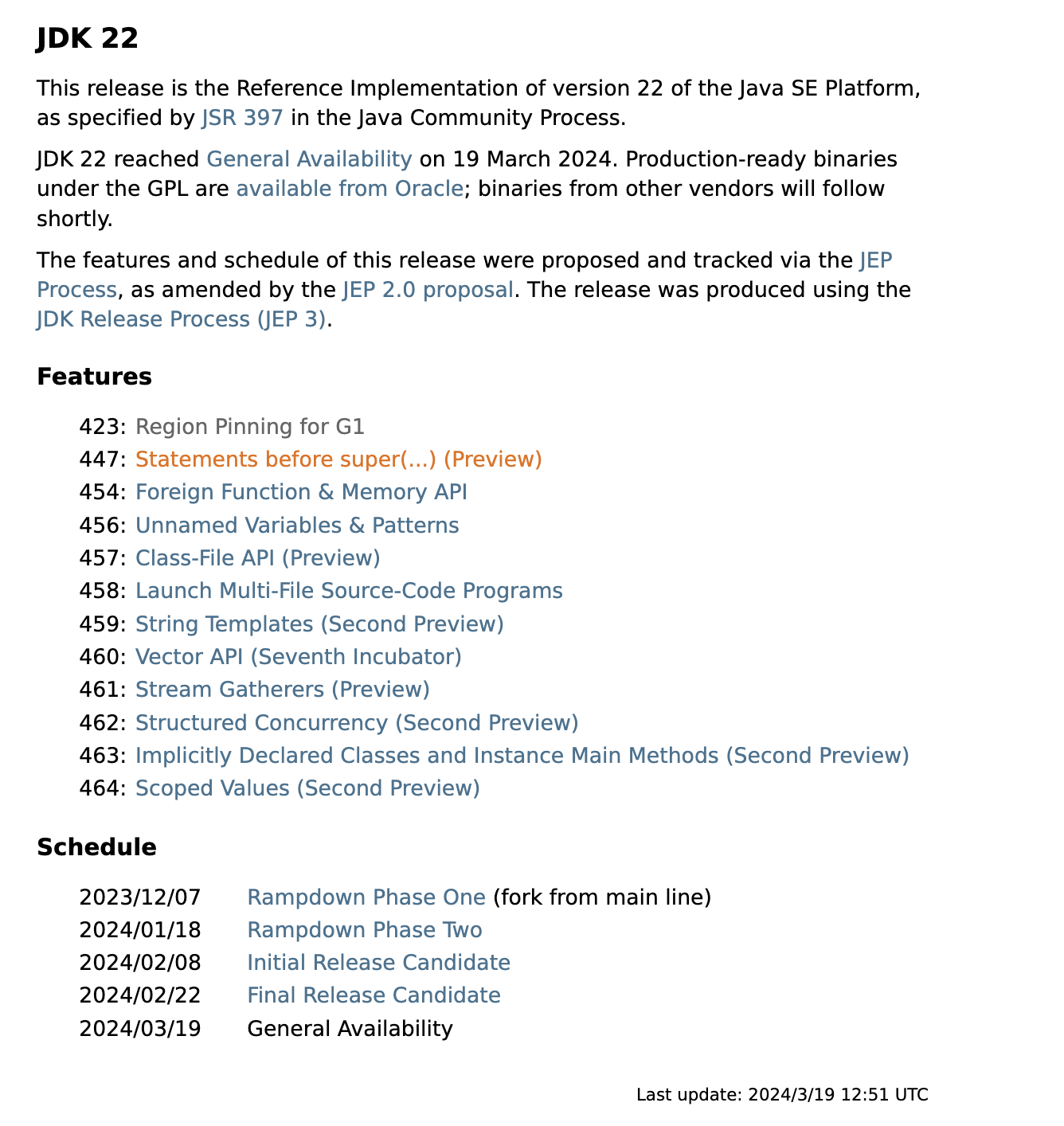JDK 22 新特性概要